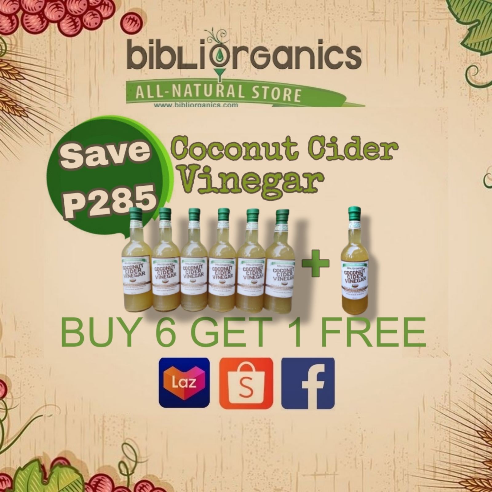 Coco Cider Vinegar 6+1 Promo | Organic & Naturally Fermented