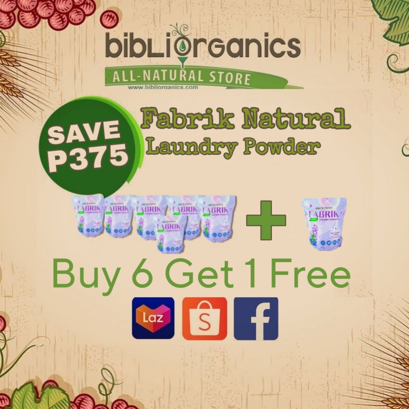 Fabrik Natural Laundry Powder 6-Pack Promo | Hypoallergenic & Plant-Based