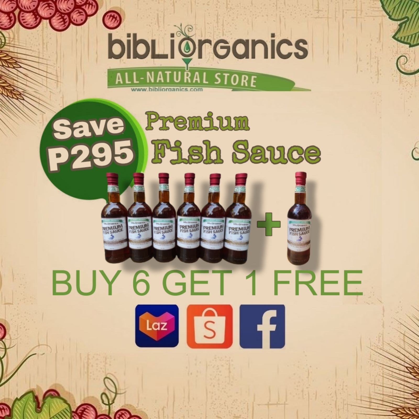 Bibliorganics Fish Sauce 6+1 Promo | Natural & No MSG