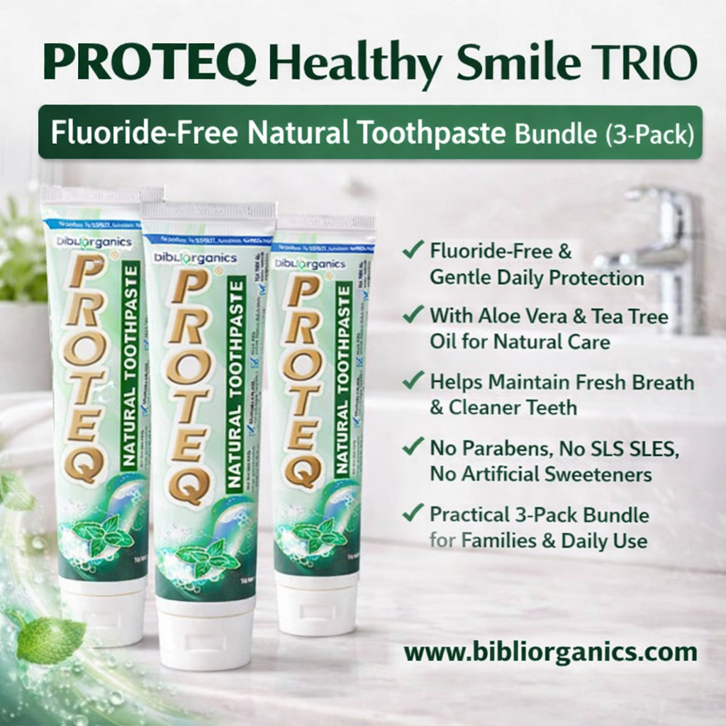 PROTEQ Healthy Smile TRIO — Fluoride-Free Natural Toothpaste Bundle (3-Pack)